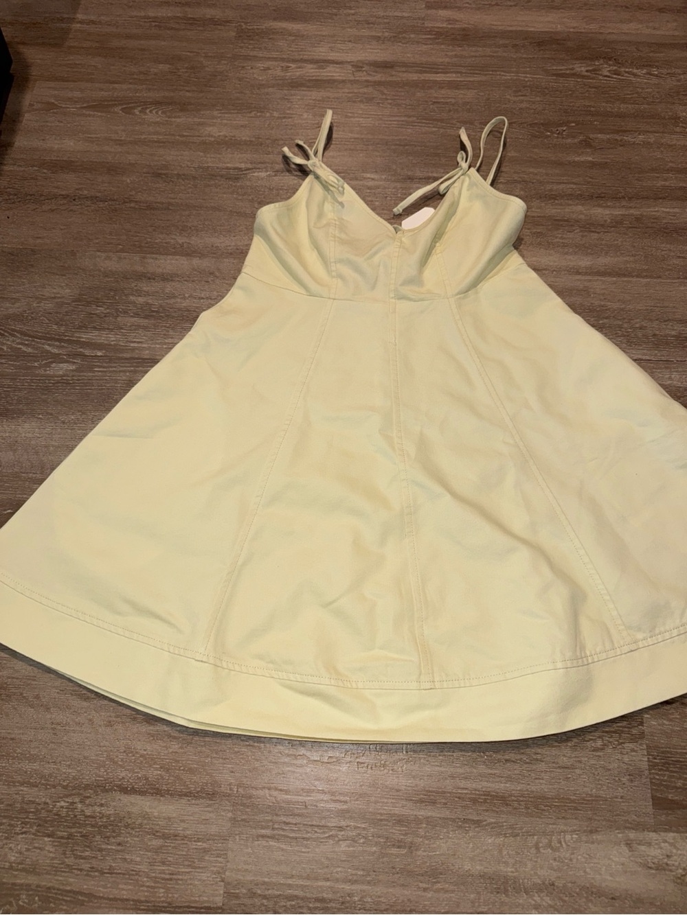 Altar'd State Pale Yellow V-Neck Zip Front Dress